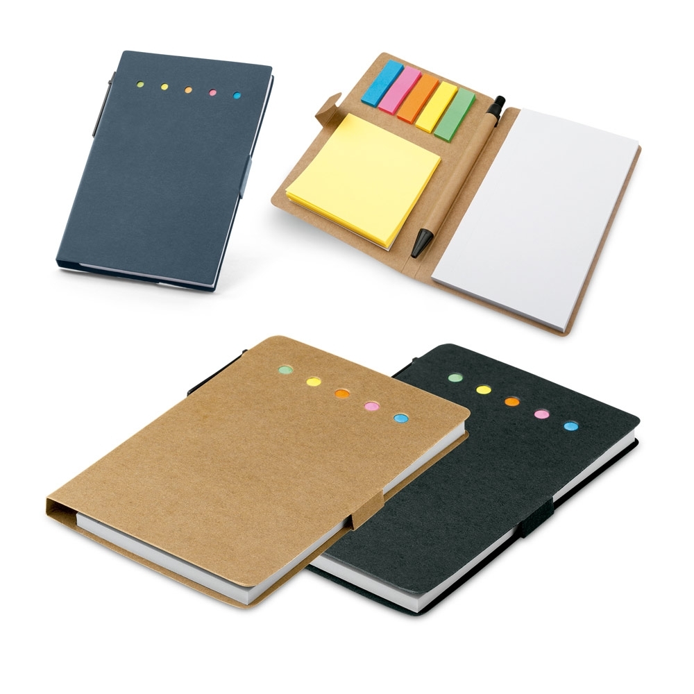 6 blocos adesivados com capa em papel kraft reciclado