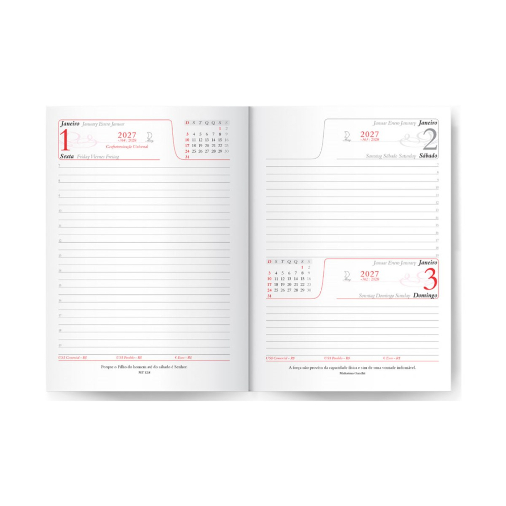 Agenda  2027 Duas Cores Personalizada
