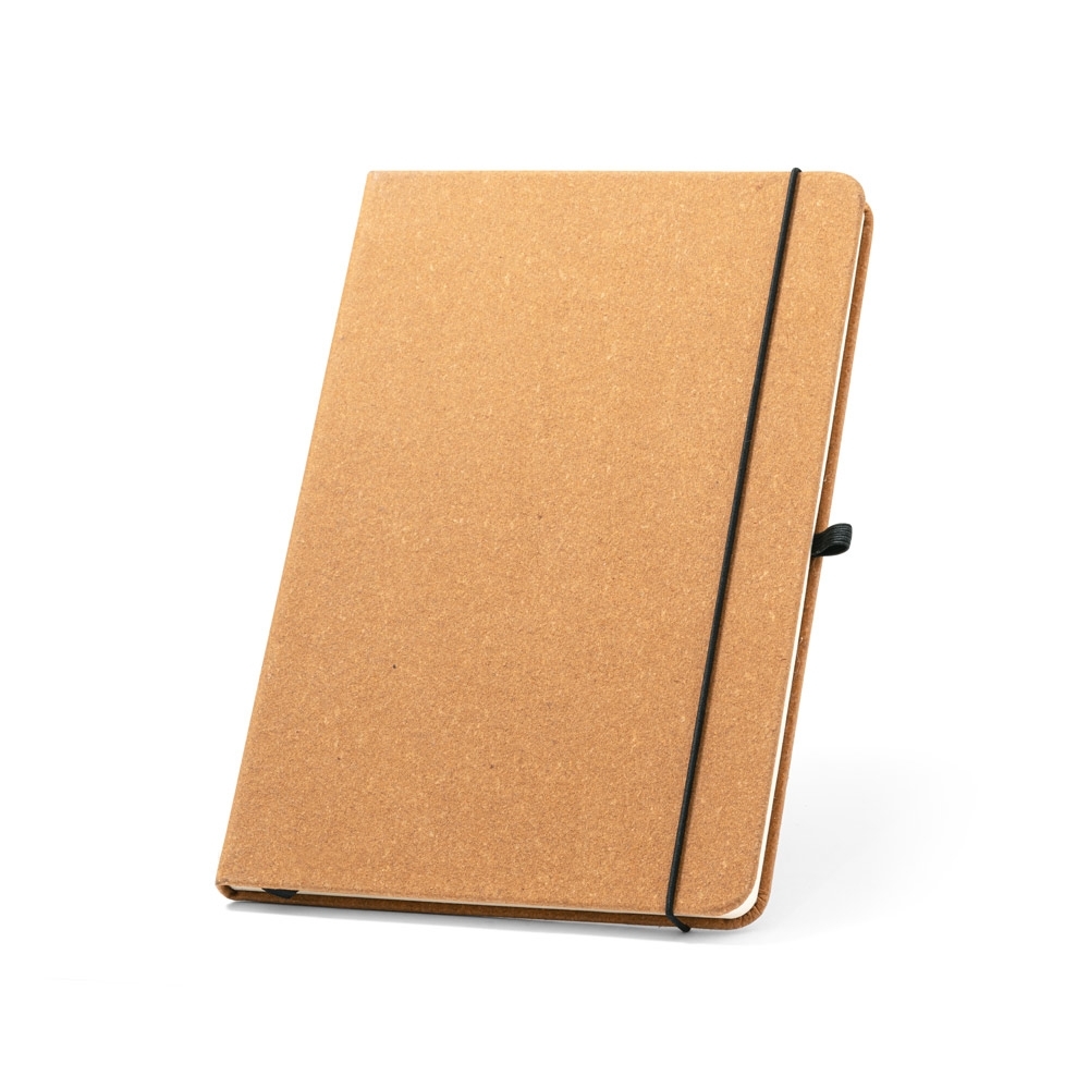 Caderno A5 pautado de capa dura em couro 70% reciclado
