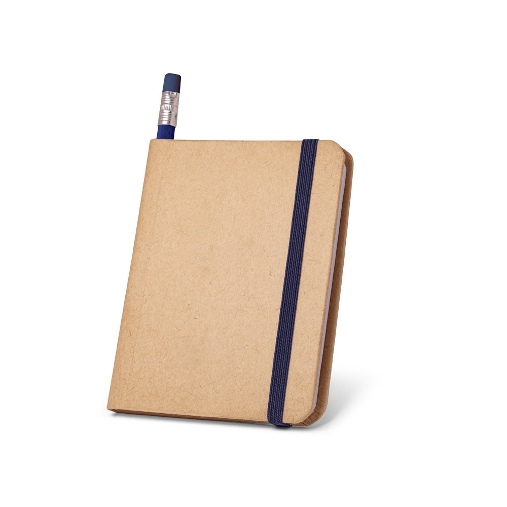 Caderno A7 de capa rígida em papel com páginas lisas