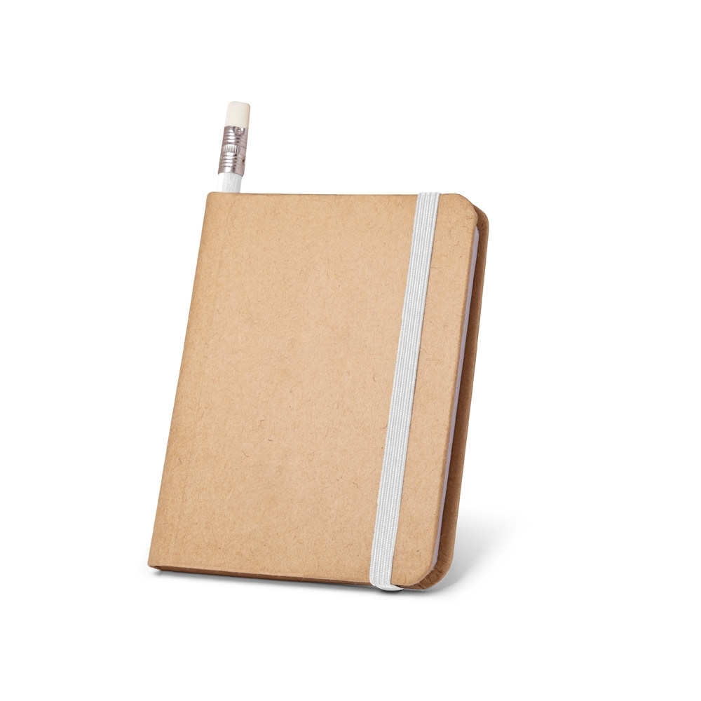 Caderno A7 de capa rígida em papel com páginas lisas