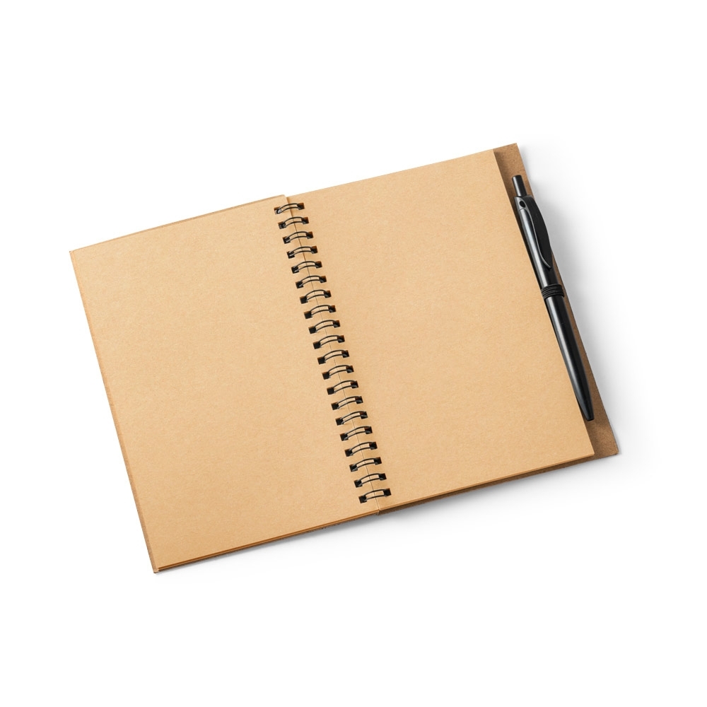 Caderno B6 de cortiça e PET 100% reciclado com caneta