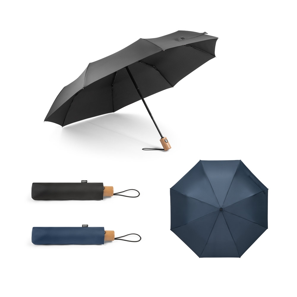 Guarda-chuva em poliéster reciclado com abertura e fecho automático