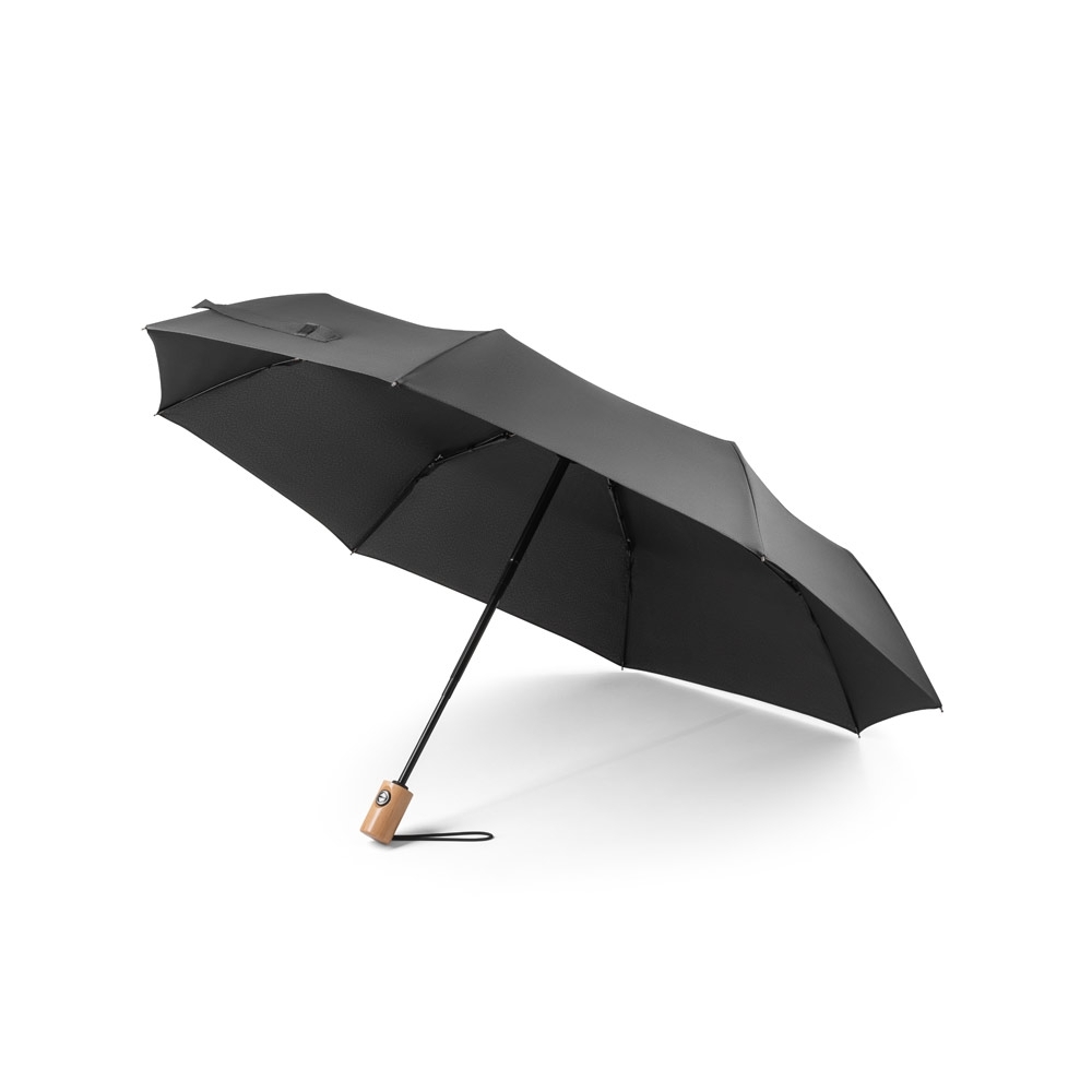 Guarda-chuva em poliéster reciclado com abertura e fecho automático