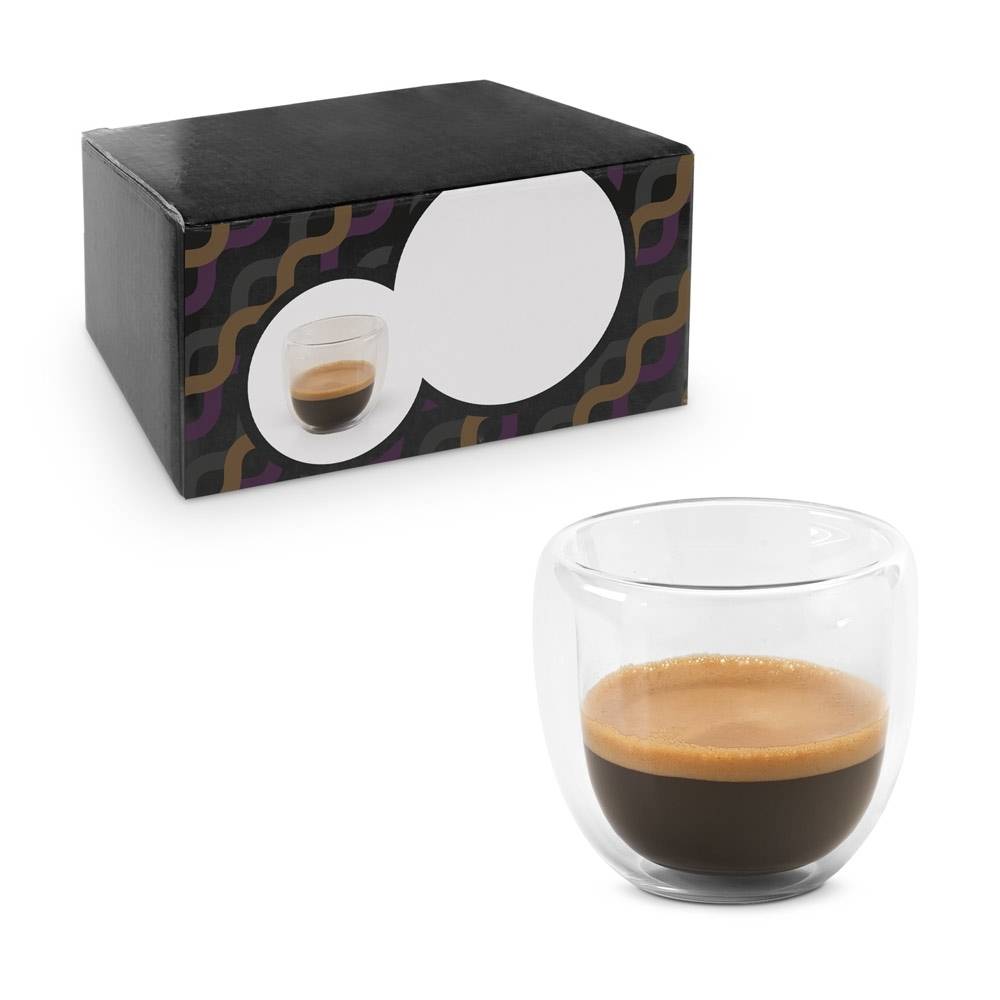 Xícara de Café Parede Dupla Personalizada em Vidro Borossilicato (75ml)