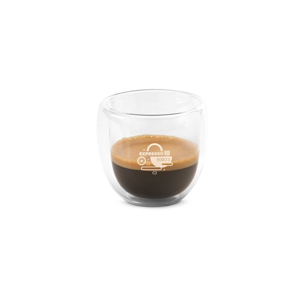 Xícara de Café Parede Dupla Personalizada em Vidro Borossilicato (75ml)