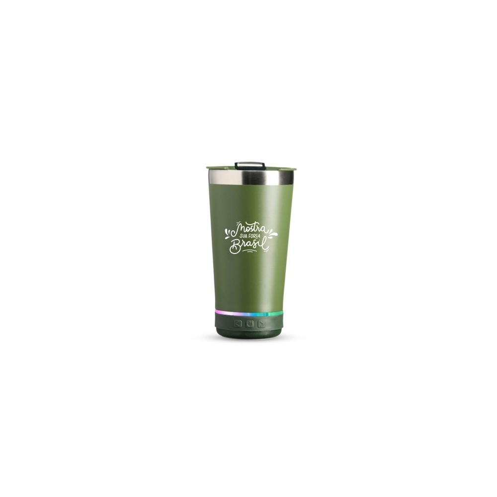 Copo Térmico 400ml com Caixa de Som-IX-18749BLTD
