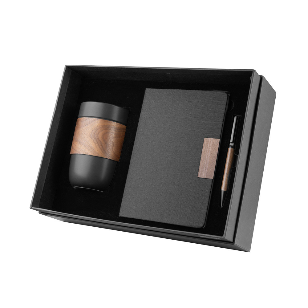 Kit Executivo Personalizado com Detalhe em Madeira-IA-CJ320
