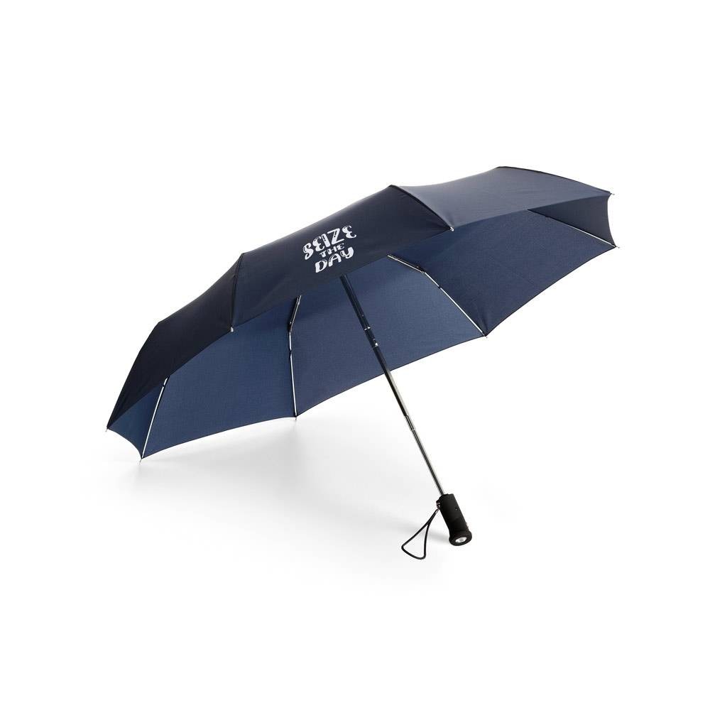 MURIEL. Guarda-chuva em poliéster dobrável com lanterna na pega-IS-39000