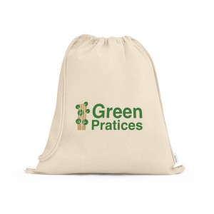 Sacola tipo mochila em 100% algodão reciclado-IS-92374
